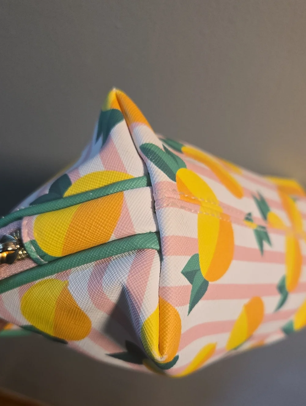 Dabney Lee Pink Stripe Lemon Cosmetic Pouch